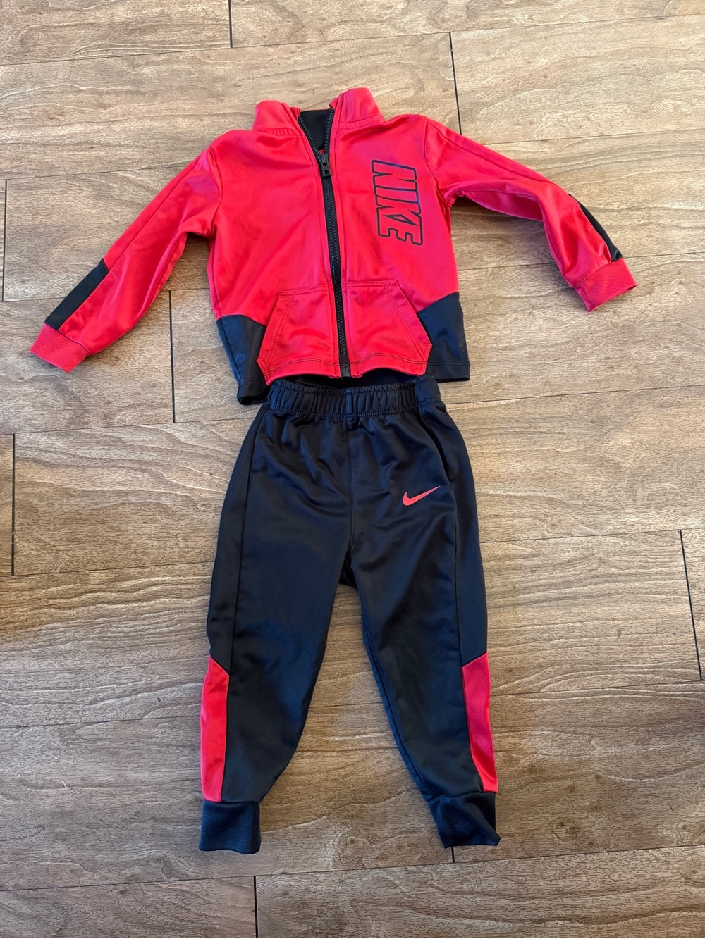 Nike Red and Black Kids Athletic Hoodie & Joggers Set